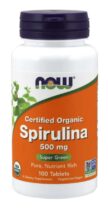 NOW® Foods NOW Spirulina Organic, 500 mg, 100 tabliet