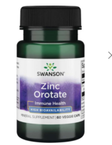 Swanson Zinc Orotate (Orotát Zinočnatý), 10mg, 60 kapsúl