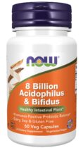 NOW® Foods NOW 8 Billion Acidophilus & Bifidus - probiotiká, 60 rastlinných kapsúl