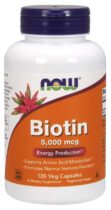 NOW® Foods NOW Biotin, 5000 ug, 120 rastlinných kapsúl