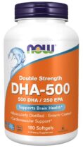 NOW® Foods NOW DHA-500, 500 DHA/250 EPA, Omega 3, 180 softgélových kapsúl