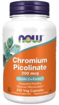 NOW® Foods NOW Chromium Picolinate, 200 mcg, 250 rastlinných kapsúl