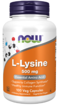 NOW® Foods Now L-Lysine (L-lysin), 500 mg, 100 kapsúl