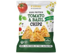 Popcrop - Proteínové chipsy s paradajkovo-bazalkovou príchuťou, 60 g