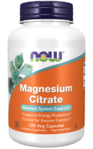 NOW® Foods NOW Magnesium Citrate (hořčík citrát), 400 mg, 120 rostlinných kapslí