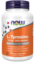 NOW® Foods NOW L-Tyrosine, 750 mg, 90 rostlinných kapslí