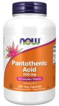 NOW® Foods NOW Panthoteic Acid B5 (kyselina pantothenová), 500 mg, 250 rostlinných kapslí