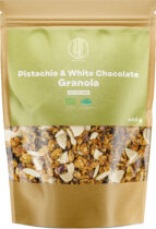 BrainMax Pure Pistachio & White Chocolate Granola, pistácie a biela čokoláda, BIO, 400 g