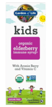 Garden of Life Kids Organic Elderberry Immune Syrup, sirup z bazy čiernej pre podporu imunity, 116 m...