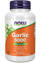 NOW® Foods NOW Garlic 5000 mcg alicinu, česnekový olej bez zápachu, 90 enterosolventních tablet