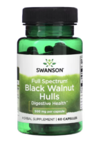 Swanson Full Spectrum Black Walnut Hulls, 500 mg, 60 kapslí