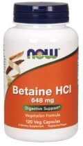 NOW® Foods NOW Betaine HCl, vegetariánsky, 648 mg, 120 rastlinných kapsúl