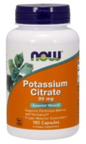 NOW® Foods NOW Potassium Citrate (draslík ako citrát draselný), 99 mg, 180 rastlinných kapsúl