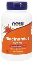 NOW® Foods NOW Vitamín B3 Nikotinamid (niacinamid), 500 mg, 100 kapsúl