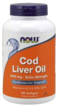 NOW® Foods NOW Cod Liver Oil (olej z tresčej pečene), 1000 mg, 180 softgel kapsúl