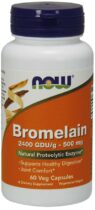 NOW® Foods NOW Bromelaín, 500 mg, 60 rastlinných kapsúl