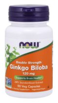 NOW® Foods NOW Ginkgo Biloba Double Strenght, 120 mg, 50 rastlinných kapsúl