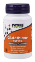 NOW® Foods NOW Glutathione, redukovaný, 500 mg, 30 rastlinných kapsúl