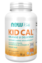 NOW® Foods NOW Kid Cal, Orange, Vápnik, Horčík, Vitamín D pre deti, 100 žuvacích pastiliek