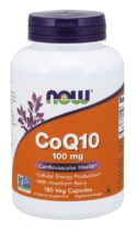 NOW® Foods NOW CoQ10 (koenzým Q10) + Hloh, 100 mg, 180 rastlinných kapsúl