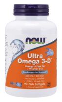 NOW® Foods NOW Ultra omega-3 s vitamínom D, 300 DHA / 600 EPA, 90 softgélových kapsúl