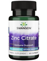 Swanson Zinc Citrate (Citrát zinočnatý), 30 mg, 60 kapsúl