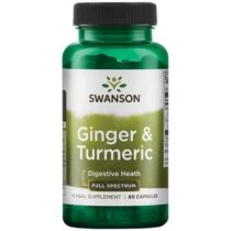 Swanson Ginger & Turmeric (zázvor + kurkuma), 60 kapsúl